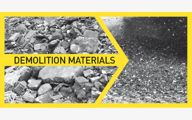 Demolition materials - after before crushing